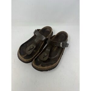 BIRKENSTOCK GIZEH Thong Women's Sandals Sz‎ 39 US 8-8.5 Brown Leather